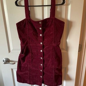 H&M Burgundy Overall Dress